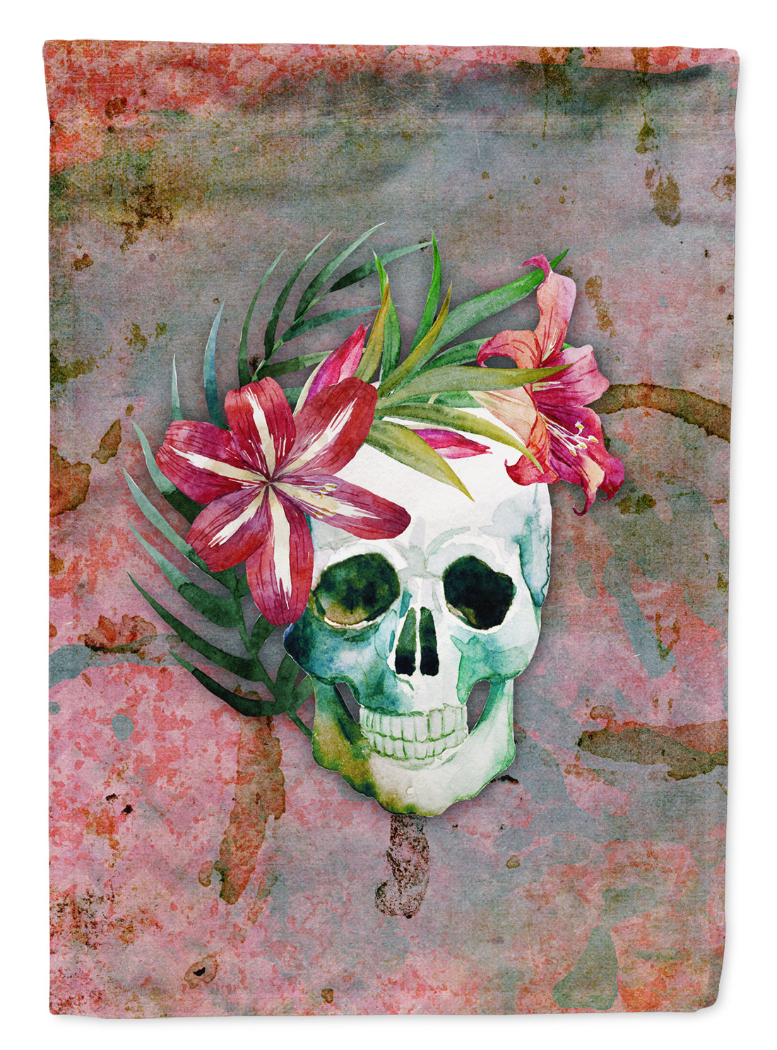 Day of the Dead Skull Flowers Garden Flag - Outdoor Decorative Yard Flag BB5125GF