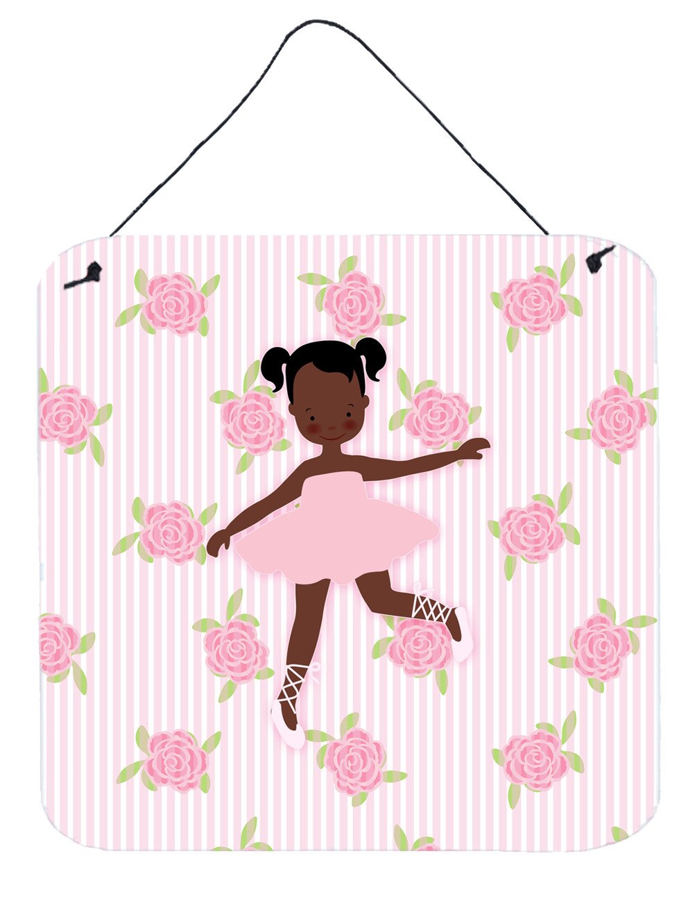 Ballerina African American Ponytails Wall or Door Hanging Prints BB5192DS66