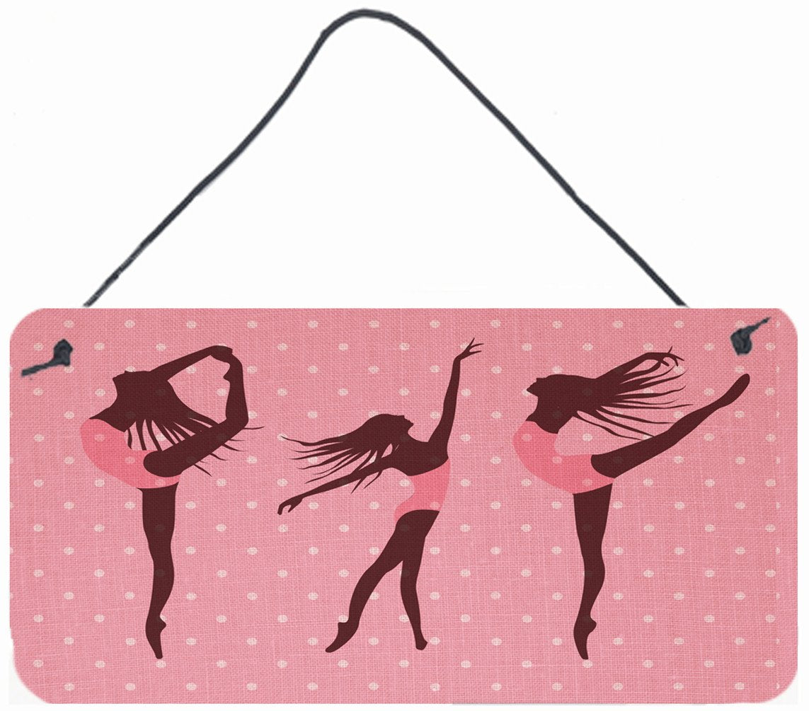 Dancers Linen Pink Polkadots Wall or Door Hanging Prints BB5378DS812