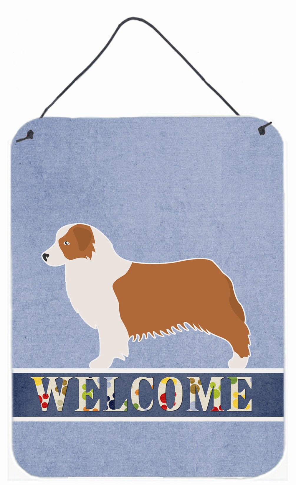 Australian Shepherd Dog Welcome Wall or Door Hanging Prints BB5537DS1216