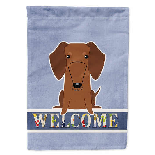 Dachshund Red Brown Welcome Flag Canvas House Size BB5711CHF