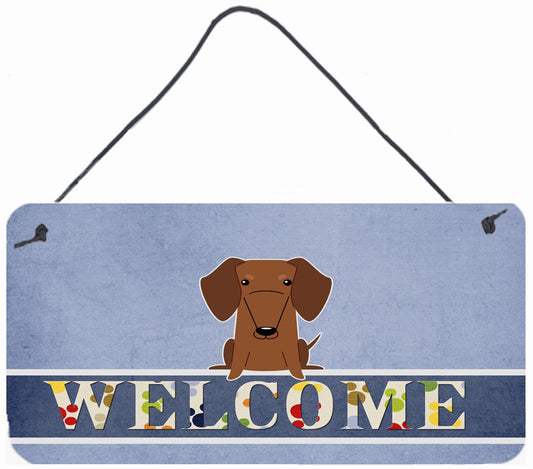 Dachshund Red Brown Welcome Wall or Door Hanging Prints BB5711DS812