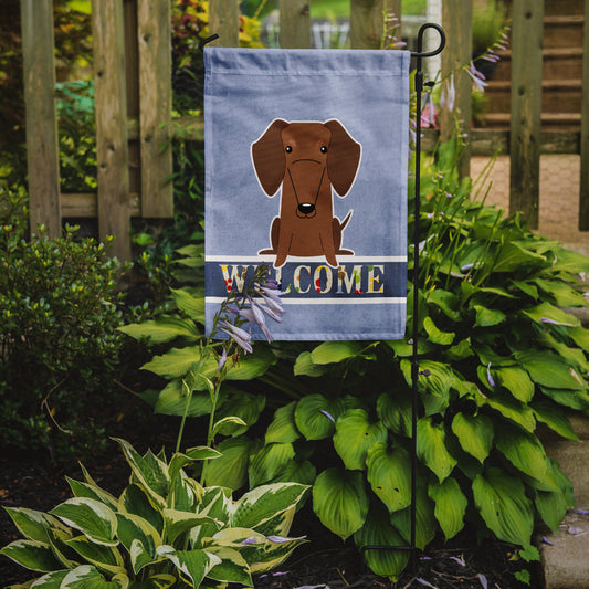 Dachshund Red Brown Welcome Garden Flag - Outdoor Decorative Yard Flag BB5711GF