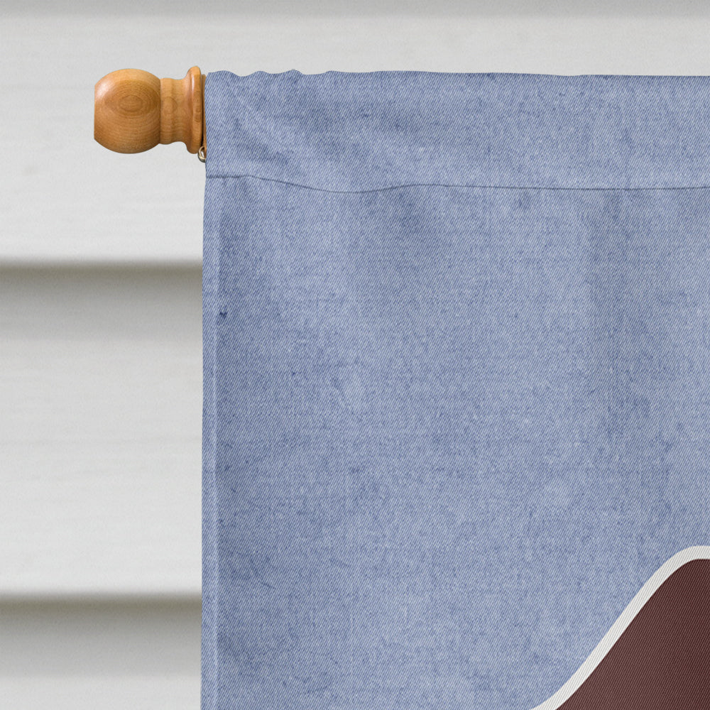 Dachshund Chocolate Welcome Flag Canvas House Size BB5712CHF