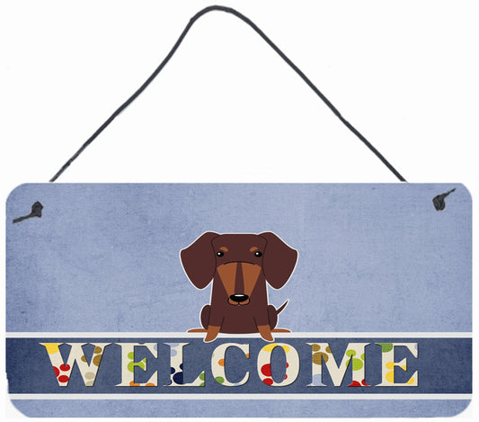 Dachshund Chocolate Welcome Wall or Door Hanging Prints BB5712DS812