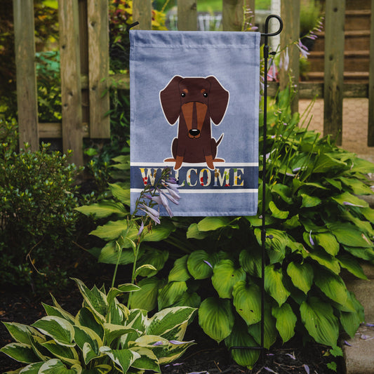 Dachshund Chocolate Welcome Garden Flag - Outdoor Decorative Yard Flag BB5712GF