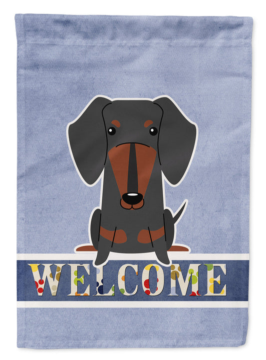 Dachshund Black Tan Welcome Garden Flag - Outdoor Decorative Yard Flag BB5713GF