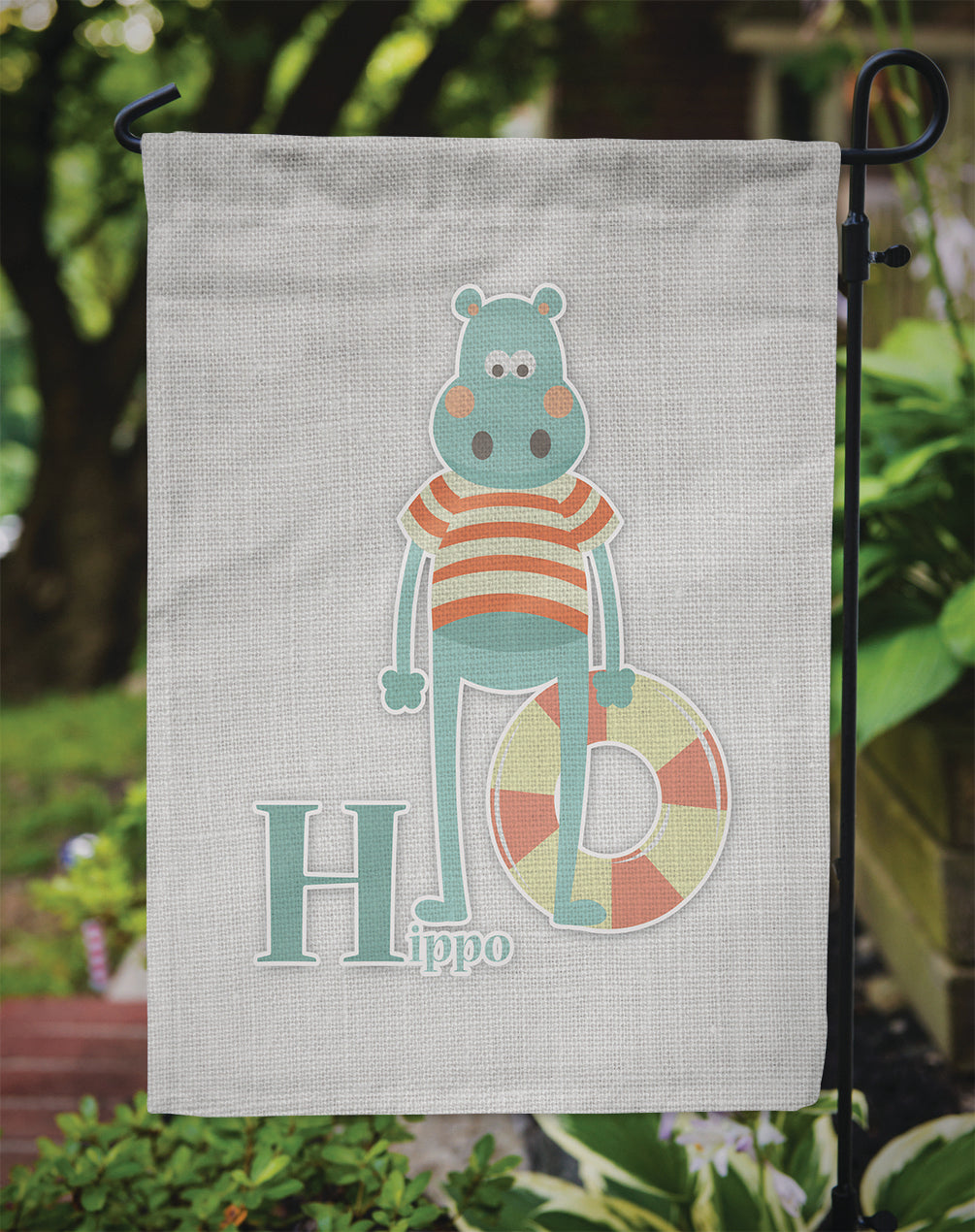Alphabet H for Hippopotamus Garden Flag - Outdoor Decorative Yard Flag BB5733GF