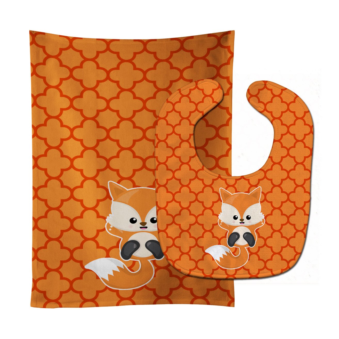 Baby Fox Quatrafoil Baby Bib & Burp Cloth BB7085STBU