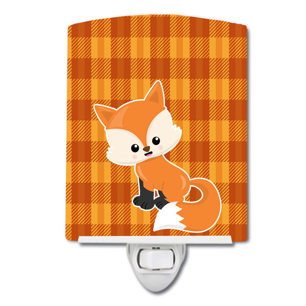 Baby Fox Gingham Ceramic Night Light BB7087CNL