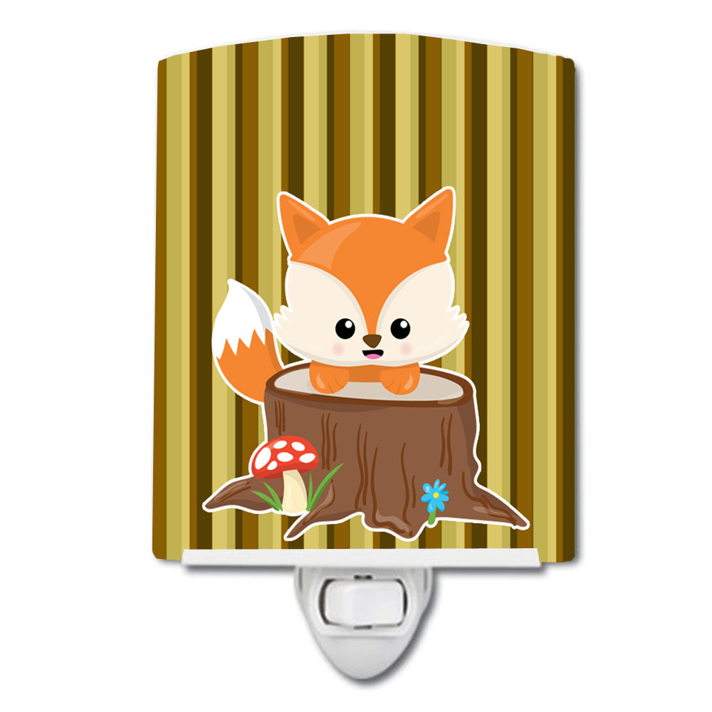 Baby Fox Tree Stripes Ceramic Night Light BB7088CNL