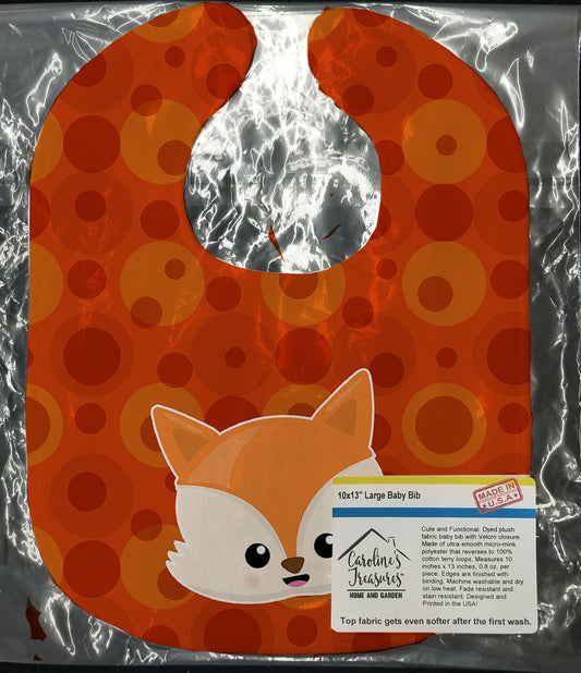 Baby Fox Face Polkadots Baby Bib BB7089BIB