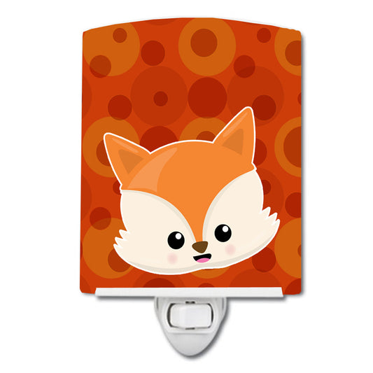 Baby Fox Face Polkadots Ceramic Night Light BB7089CNL