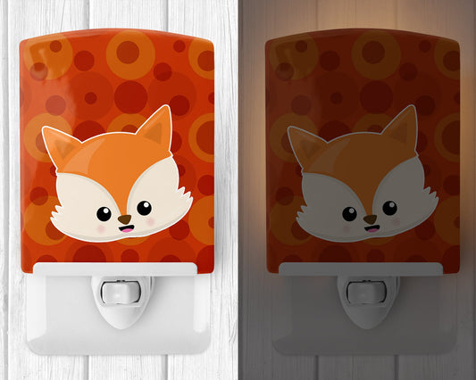 Baby Fox Face Polkadots Ceramic Night Light BB7089CNL