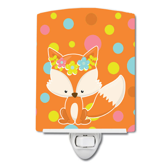 Baby Fox Flowerchild Polkadots Ceramic Night Light BB7091CNL