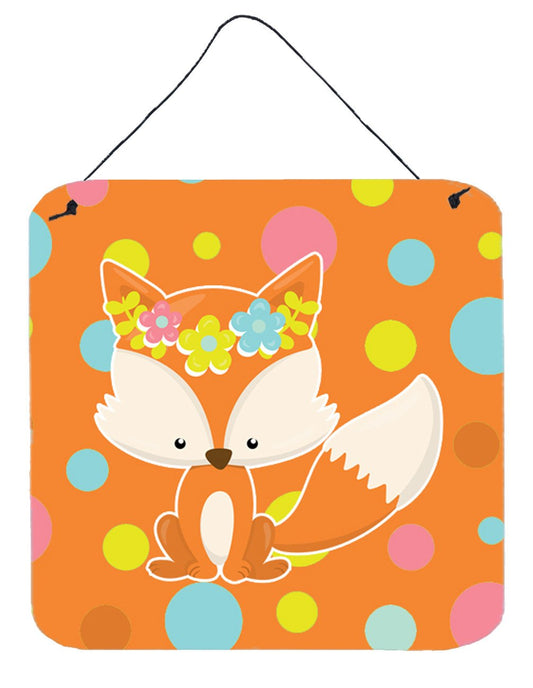 Baby Fox Flowerchild Polkadots Wall or Door Hanging Prints BB7091DS66