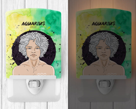 Aquarius Zodiac Sign Ceramic Night Light BB7315CNL