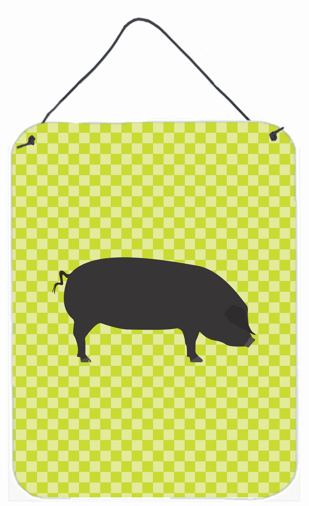 Devon Large Black Pig Green Wall or Door Hanging Prints BB7757DS1216