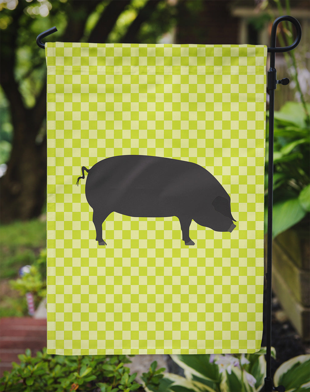 Devon Large Black Pig Green Garden Flag - Outdoor Decorative Yard Flag BB7757GF