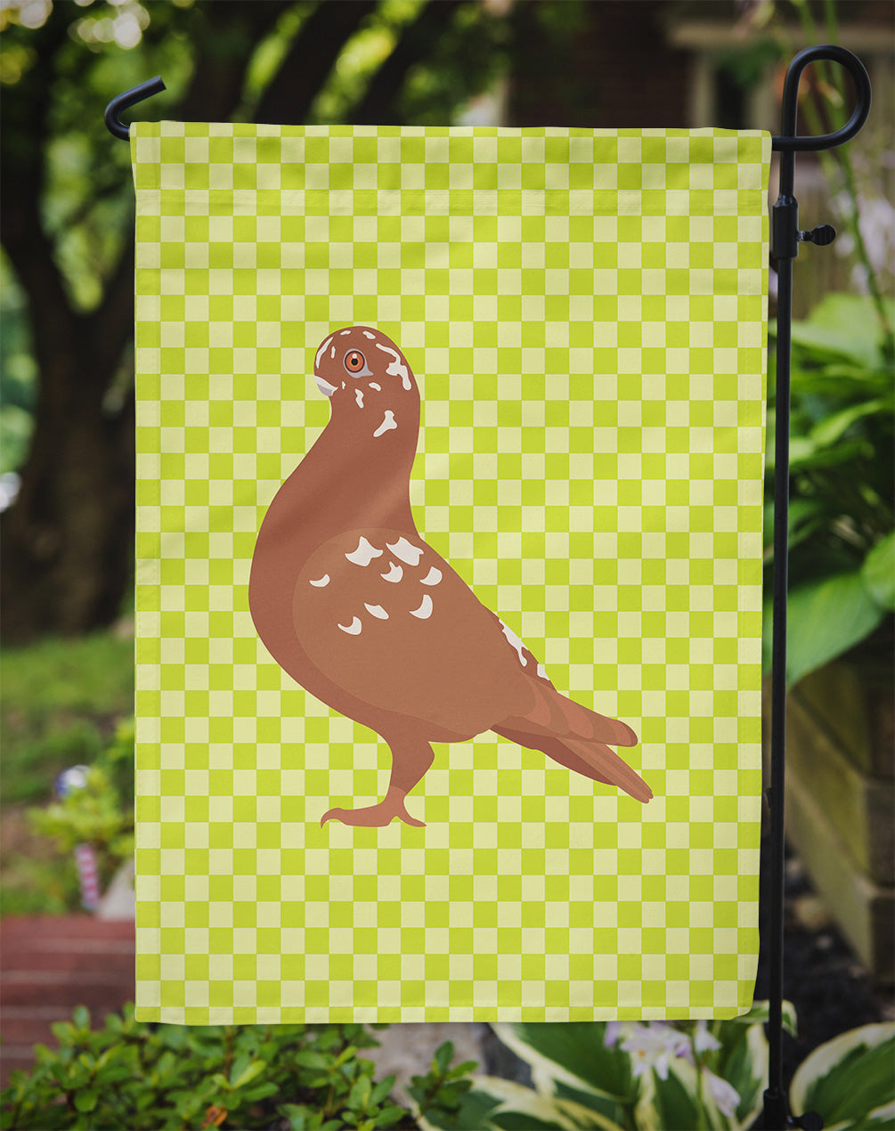 African Owl Pigeon Green Garden Flag - Outdoor Decorative Yard Flag
