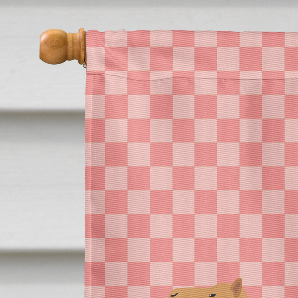 Arabian Camel Dromedary Pink Check Flag Canvas House Size BB7817CHF