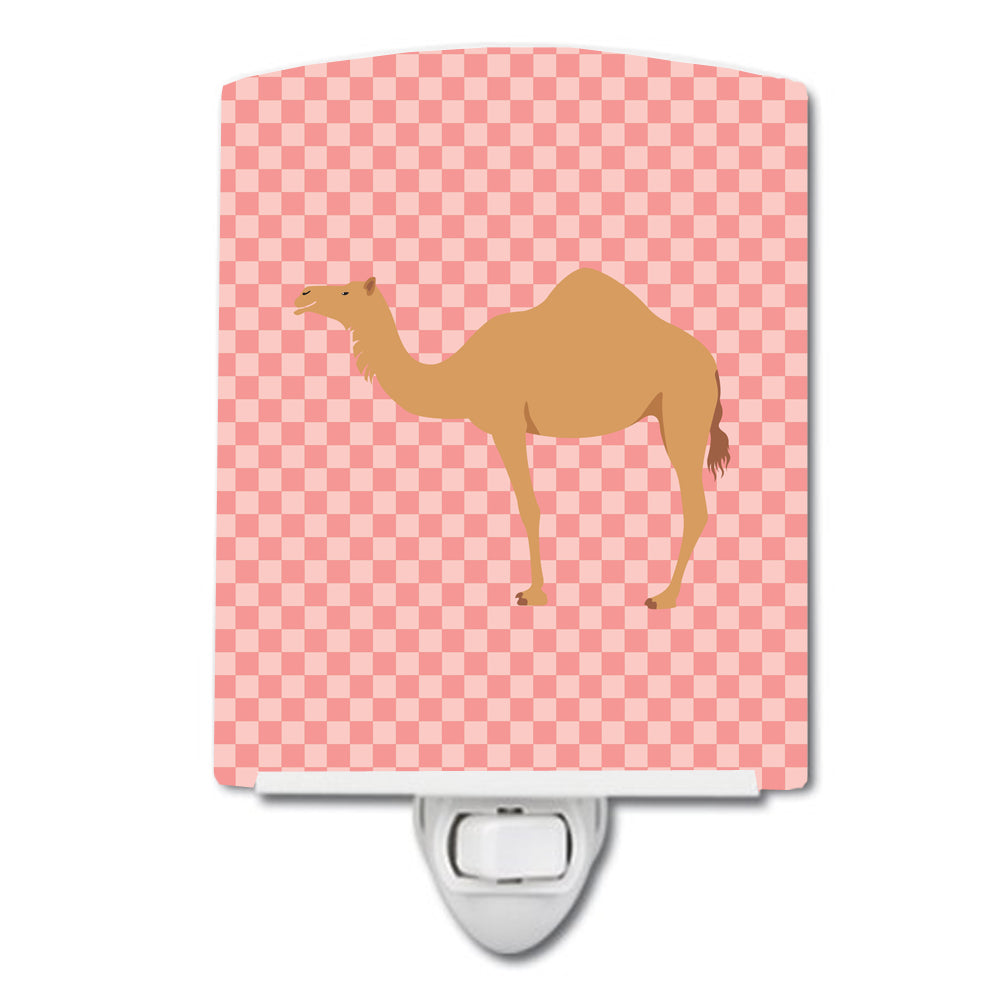 Arabian Camel Dromedary Pink Check Ceramic Night Light BB7817CNL