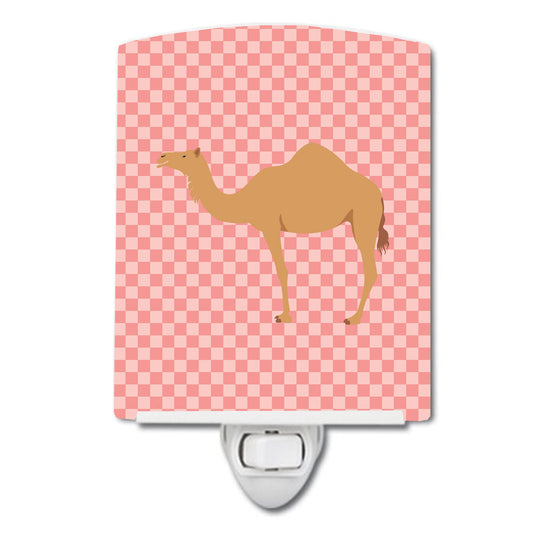 Arabian Camel Dromedary Pink Check Ceramic Night Light BB7817CNL