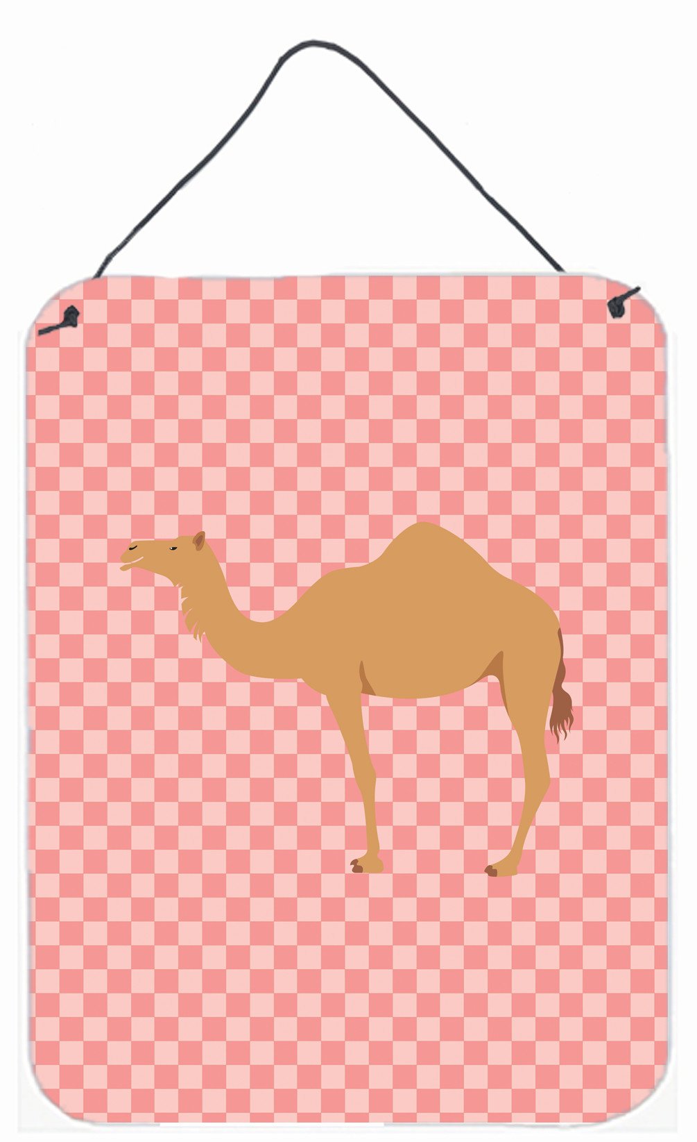 Arabian Camel Dromedary Pink Check Wall or Door Hanging Prints BB7817DS1216