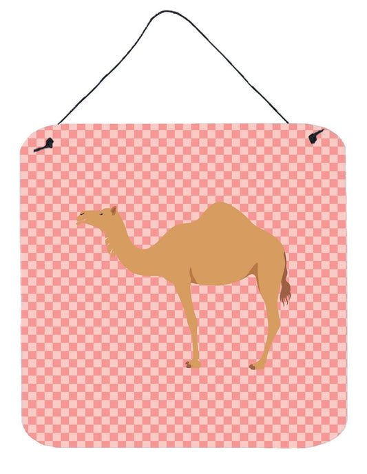 Arabian Camel Dromedary Pink Check Wall or Door Hanging Prints BB7817DS66