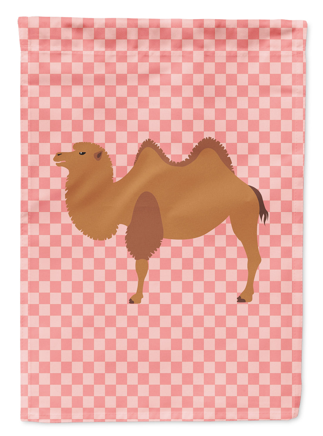 Bactrian Camel Pink Check Garden Flag - Outdoor Decorative Yard Flag