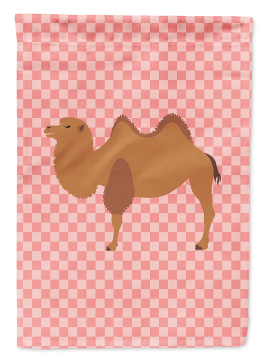 Bactrian Camel Pink Check Garden Flag - Outdoor Decorative Yard Flag
