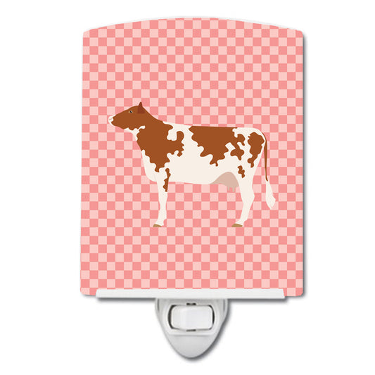 Ayrshire Cow Pink Check Ceramic Night Light BB7827CNL