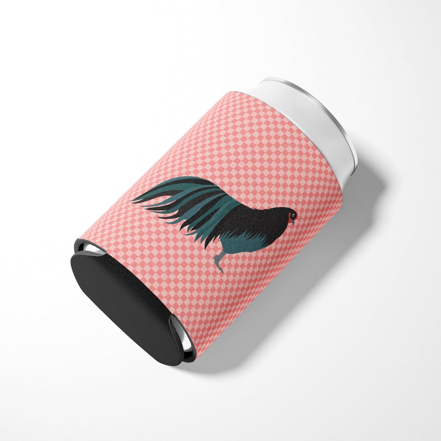 Sumatra Chicken Pink Check Can or Bottle Hugger BB7833CC