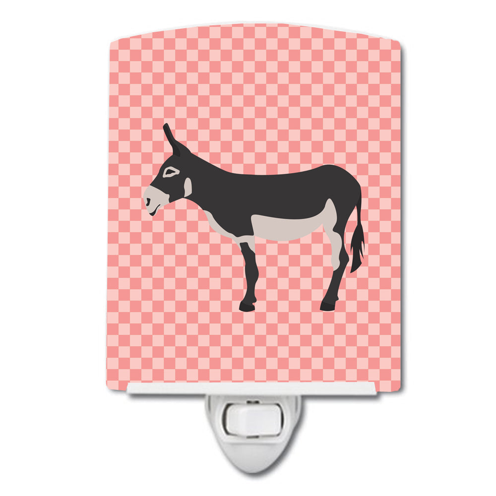 American Mammoth Jack Donkey Pink Check Ceramic Night Light BB7844CNL