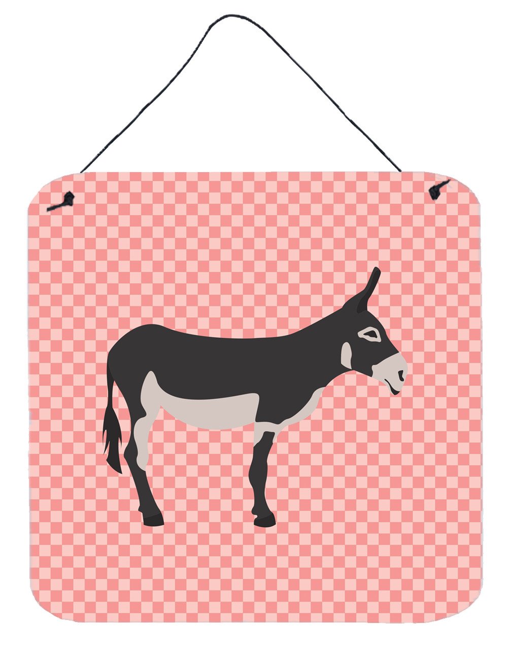American Mammoth Jack Donkey Pink Check Wall or Door Hanging Prints BB7844DS66