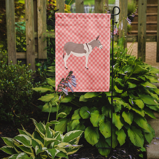 Australian Teamster Donkey Pink Check Garden Flag - Outdoor Decorative Yard Flag