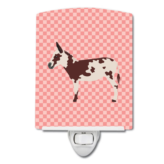 American Spotted Donkey Pink Check Ceramic Night Light BB7851CNL