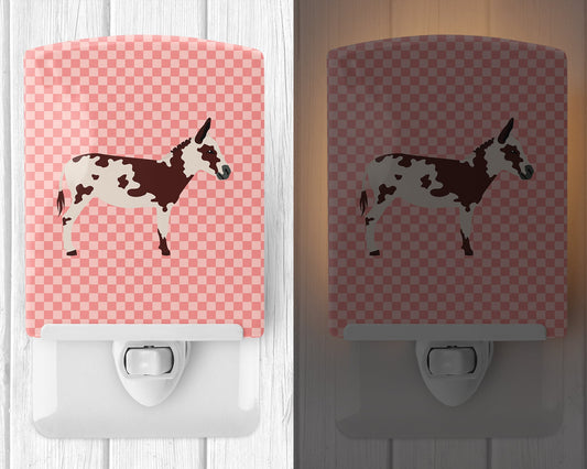 American Spotted Donkey Pink Check Ceramic Night Light BB7851CNL