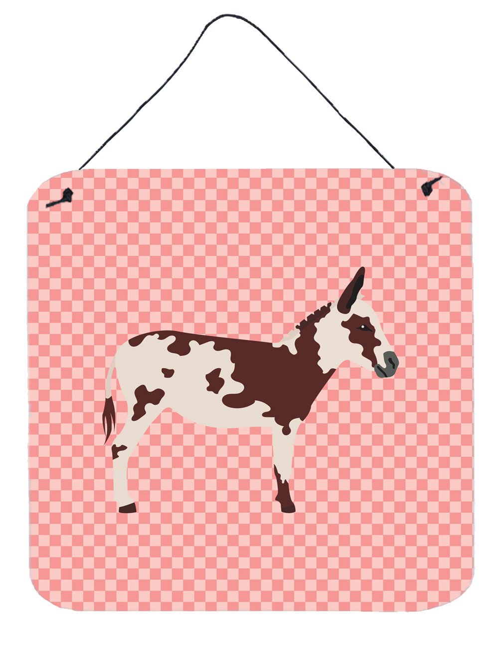 American Spotted Donkey Pink Check Wall or Door Hanging Prints BB7851DS66