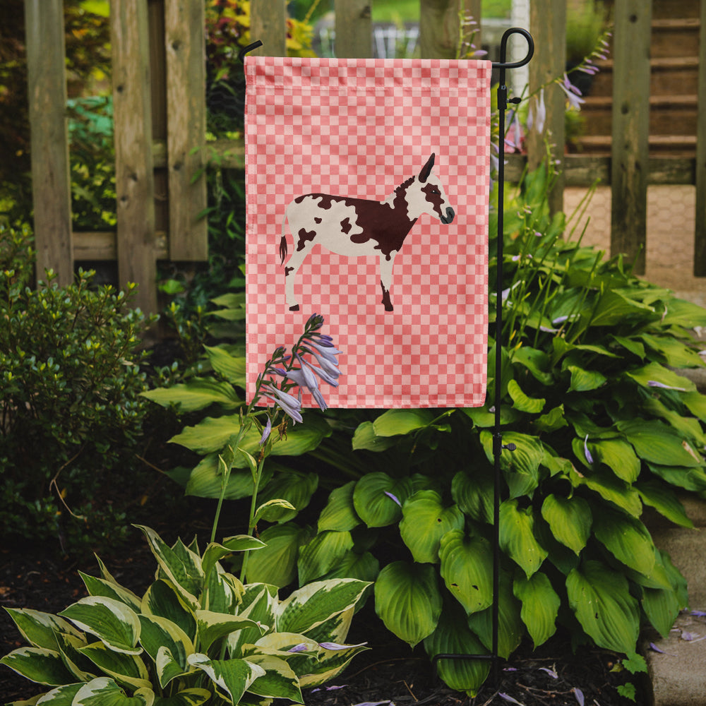 American Spotted Donkey Pink Check Garden Flag - Outdoor Decorative Yard Flag