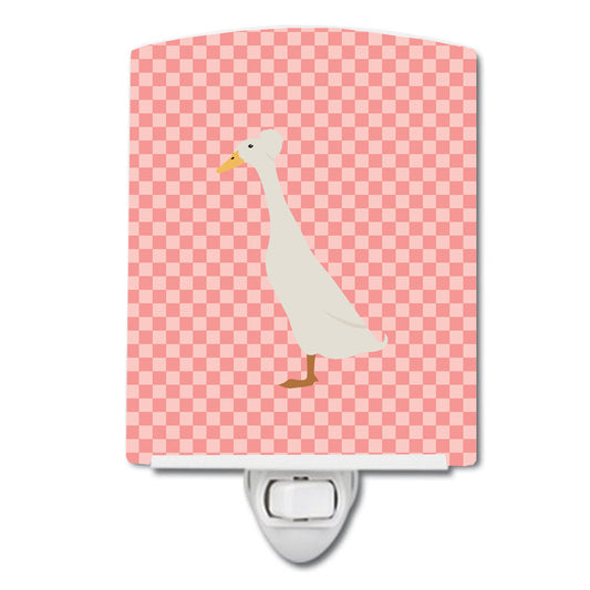 Bali Duck Pink Check Ceramic Night Light BB7859CNL