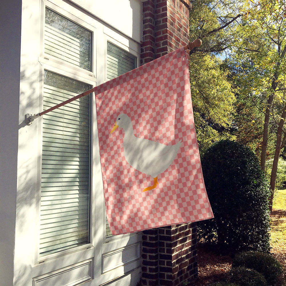 American Pekin Duck Pink Check Flag Canvas House Size BB7860CHF