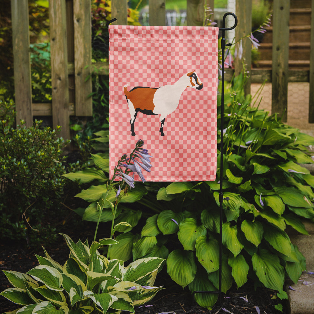 Alpine Goat Pink Check Garden Flag - Outdoor Decorative Yard Flag BB7880GF