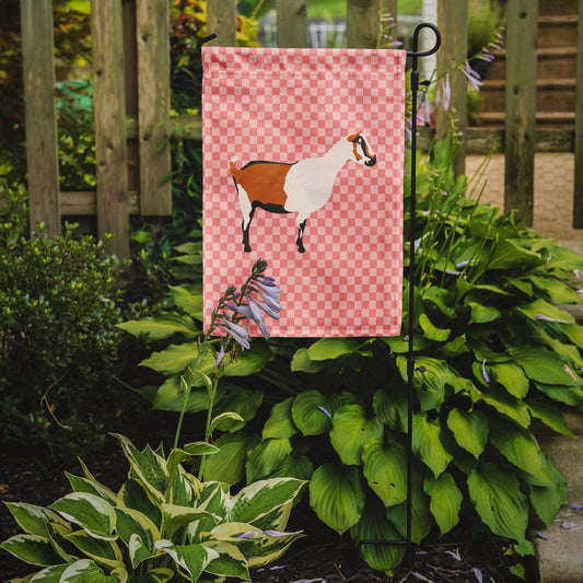 Alpine Goat Pink Check Garden Flag - Outdoor Decorative Yard Flag BB7880GF