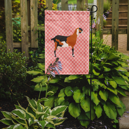 Anglo-nubian Nubian Goat Pink Check Garden Flag - Outdoor Decorative Yard Flag