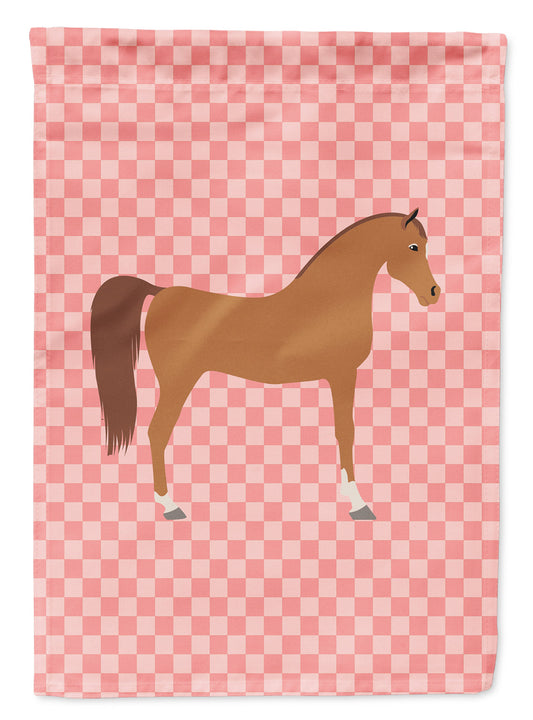Arabian Horse Pink Check Garden Flag - Outdoor Decorative Yard Flag