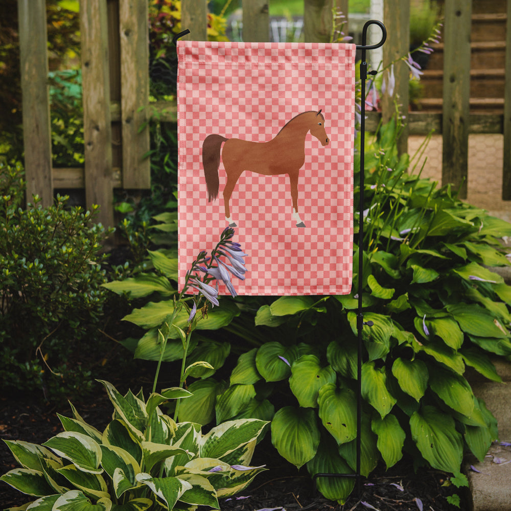 Arabian Horse Pink Check Garden Flag - Outdoor Decorative Yard Flag