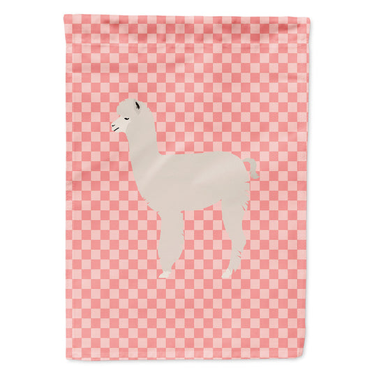 Alpaca Pink Check Flag Canvas House Size BB7919CHF