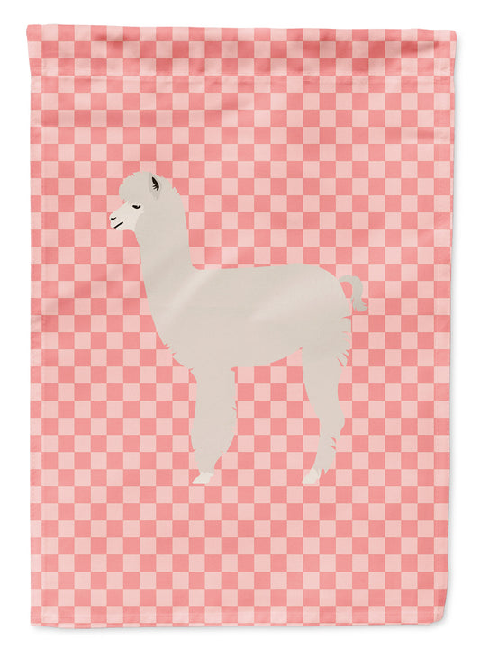 Alpaca Pink Check Garden Flag - Outdoor Decorative Yard Flag