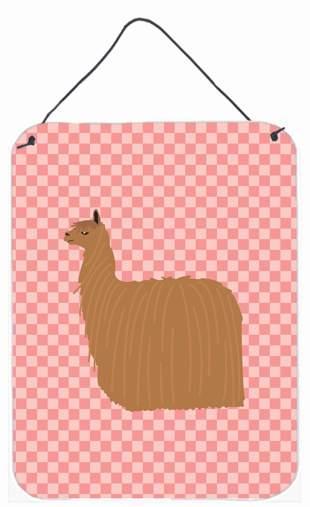 Alpaca Suri Pink Check Wall or Door Hanging Prints BB7920DS1216